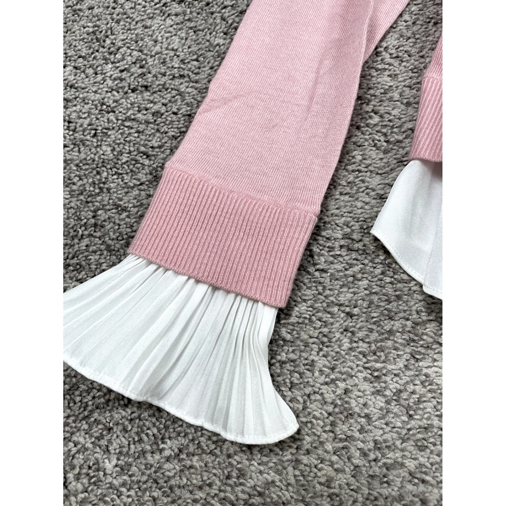 Ted Baker Sweater Womens 1 XS 4 Pink Layered Ruffle Cashmere Blend Preppy Flirty - Picture 6 of 12